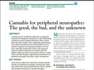 Revisão de literatura citada no texto sobre uso da cannabis na neuropatia periferica